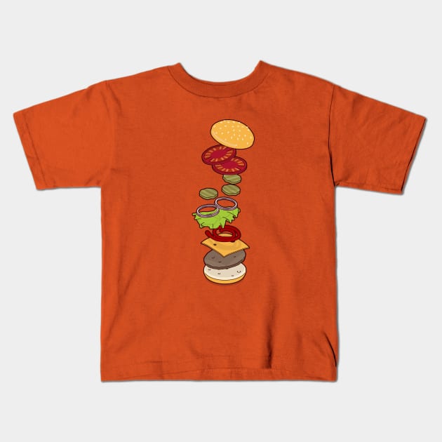 cheeseburger exploded Kids T-Shirt by anilyanik